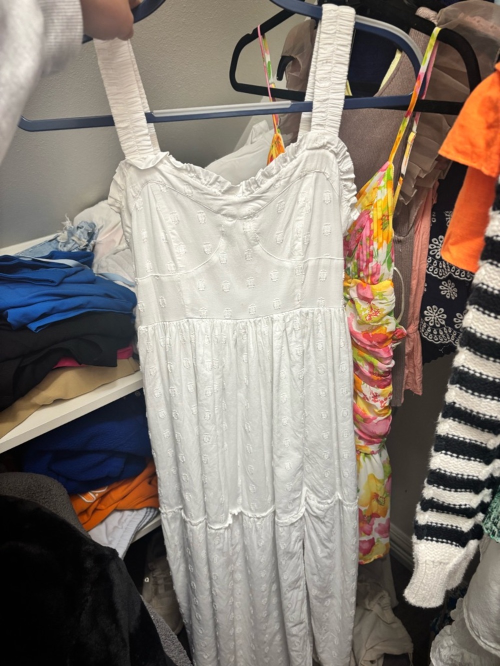 American Eagle White Eyelet Maxi Sundress